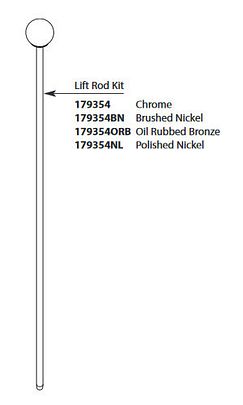 Moen 179354 Lift Rod Kit