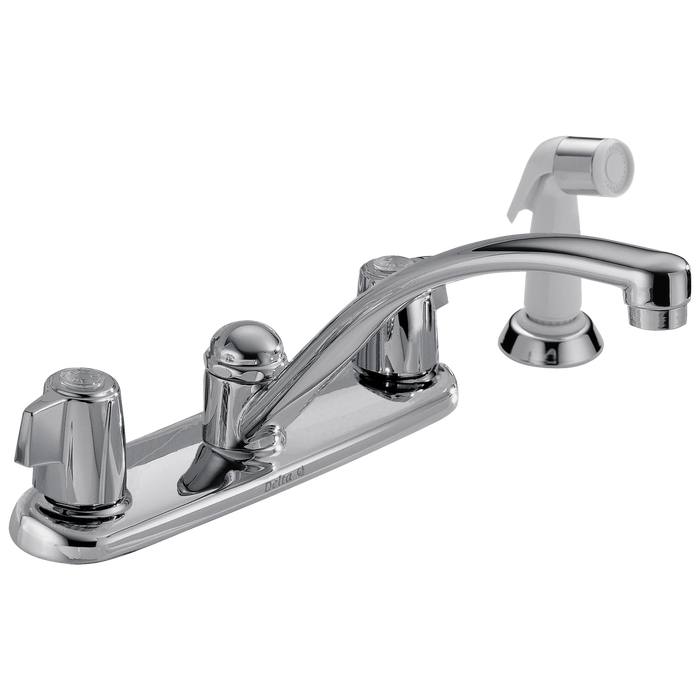Delta 2400LF Classic Two Handle Kitchen Faucet with Spray