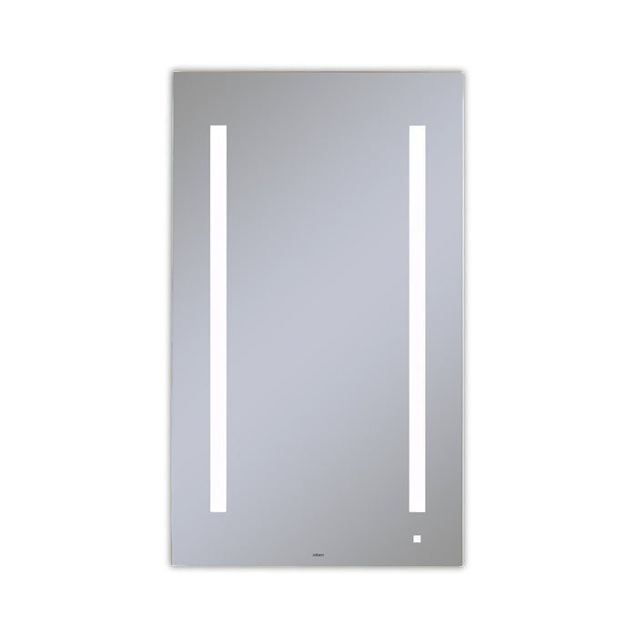 AiO 23-1/8" x 39-1/4" x 1-1/2" lighted mirror with LUM lighting at 4000 kelvin temperature (cool light), dimmable, USB charging ports and OM Audio