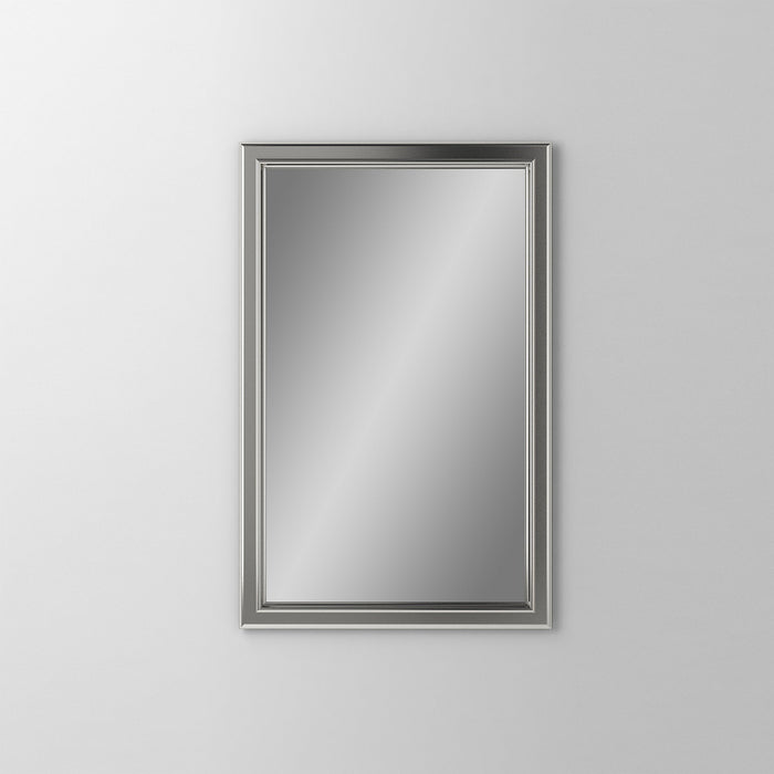 Main Line 19-1/4" x 30" x 4" bryn mawr framed cabinet in classic gray interior and satin nickel finish with reversible hinge (non-handed)