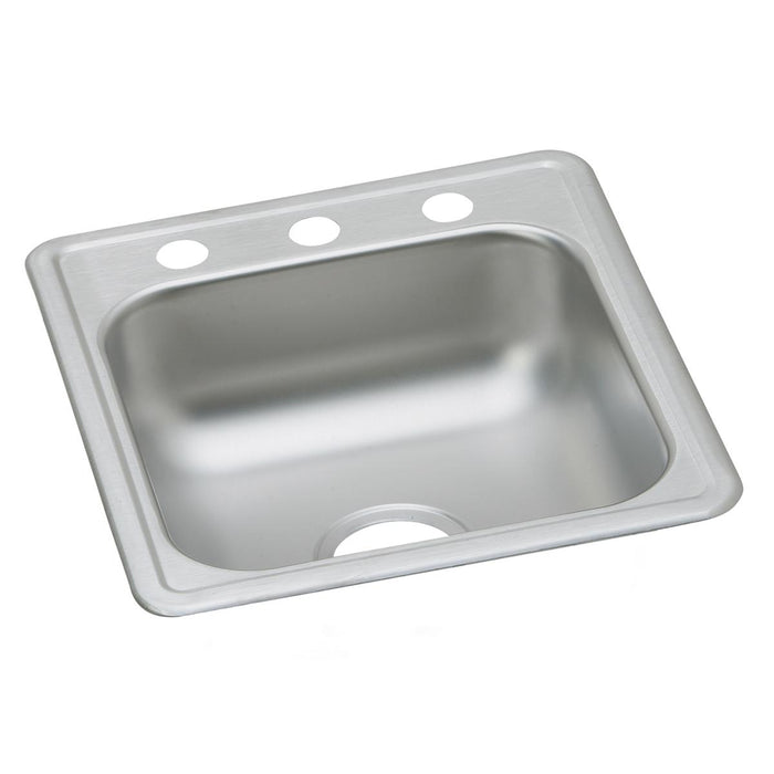 Elkay Dayton Stainless Steel 17" x 19" x 6-1/8", 3-Hole Single Bowl Drop-in Bar Sink
