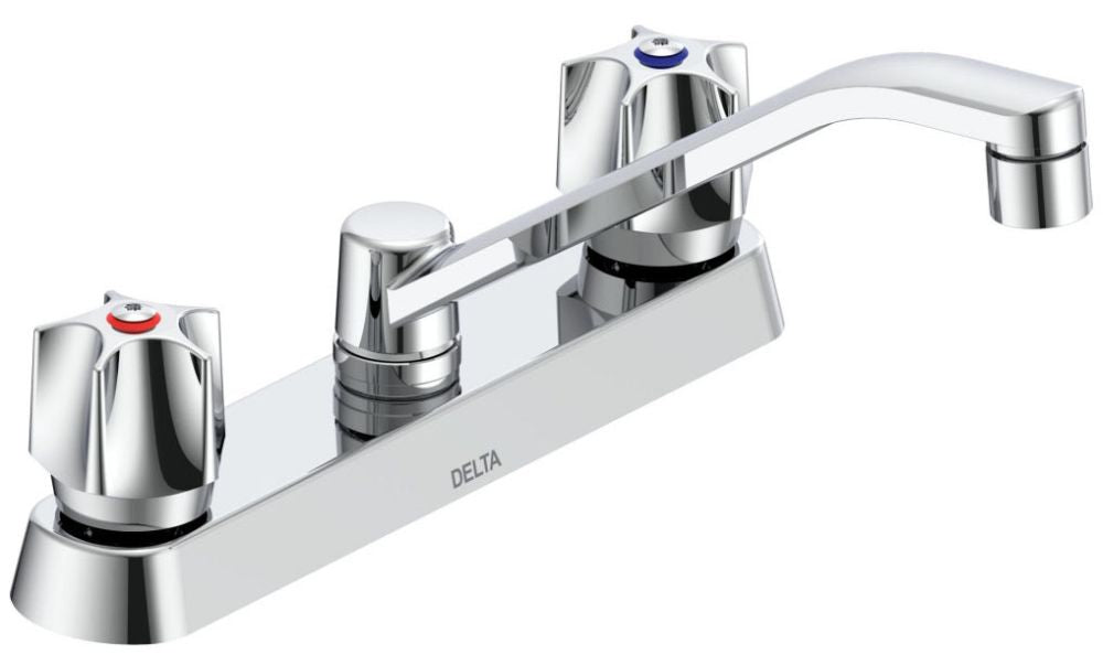 Delta Commercial 26C3:26C3131 Two Handle 8" Cast Deck Mount Faucet