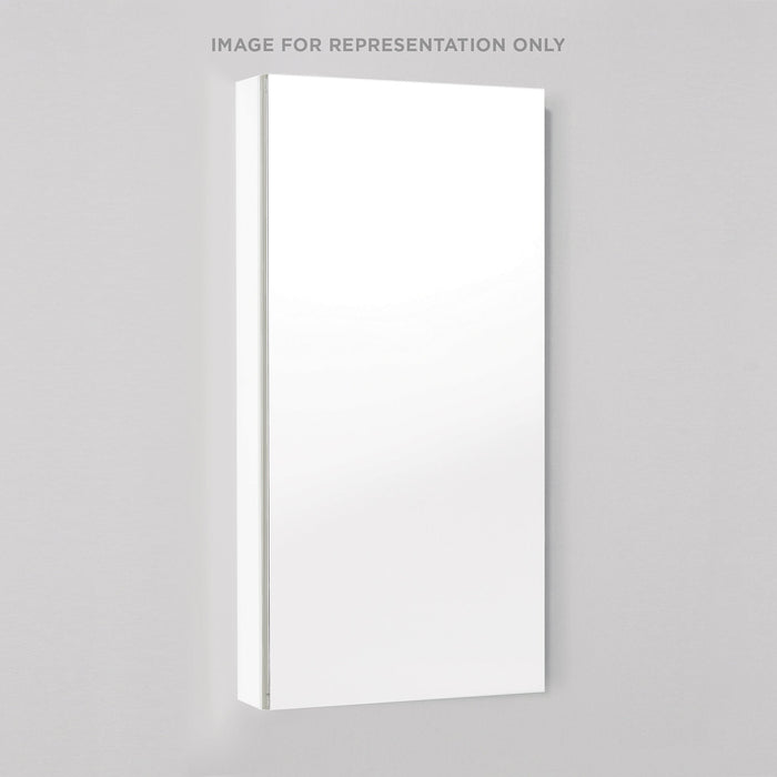 M Series 19-1/4" x 39-3/8" x 8" flat top cabinet with polished edge, right hinge, electric, night light and defogger