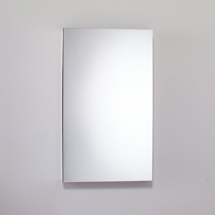 M Series 23-1/4" x 39-3/8" x 4" flat top cabinet with polished edge, right hinge, electric, night light and defogger