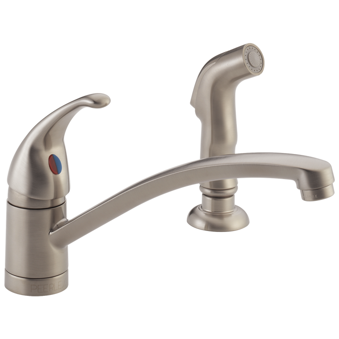 Delta P188501LF Tunbridge Single Handle Kitchen Faucet with Matching Side Spray