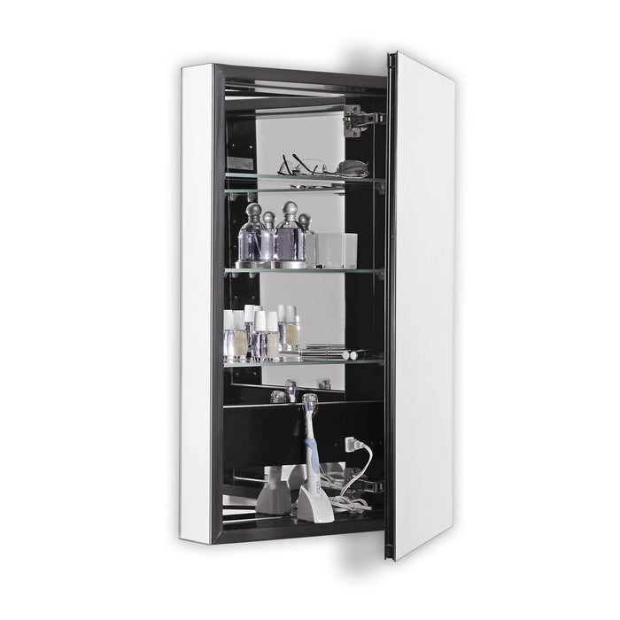 PL Series 19-1/4" x 39-3/8" x 4" flat top cabinet with polished edge, right hinge, black interior and electric