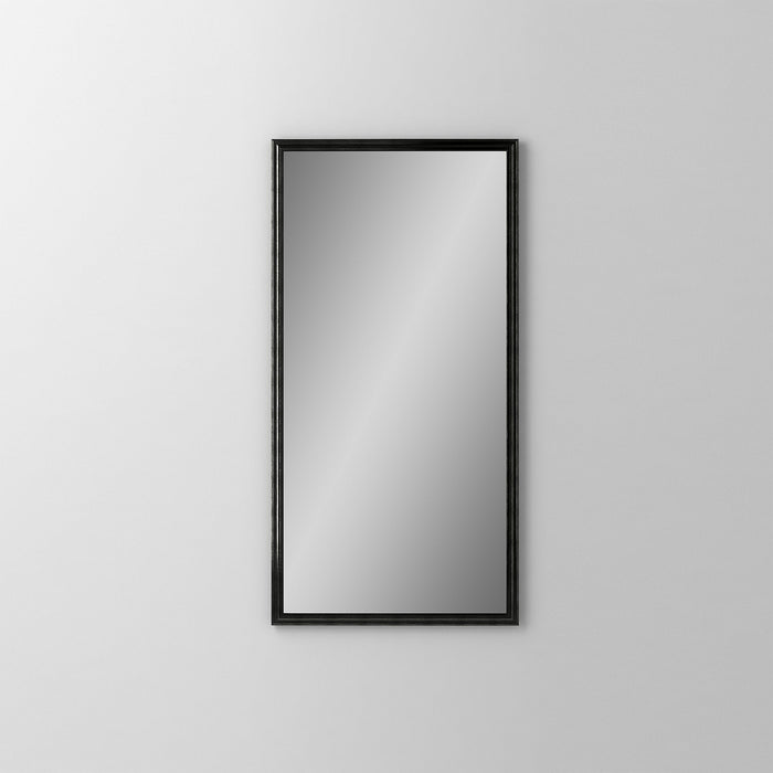 Main Line 19-1/4" x 39-3/8" x 4" rosemont framed cabinet in classic gray interior and brushed black finish with right hinge and electric option