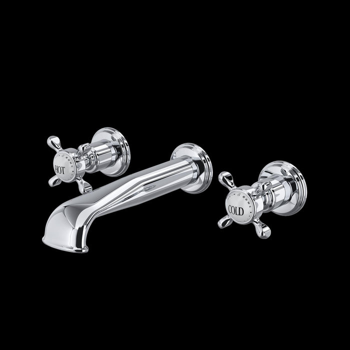 Perrin & Rowe U.3561 Edwardian Wall Mount Lavatory Faucet With U-Spout