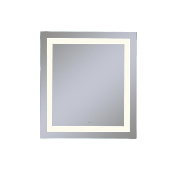 Vitality 24" x 30" x 1-3/4" rectangle lighted mirror with inset light pattern, 2700 kelvin temperature (warm light), dimmable and defogger