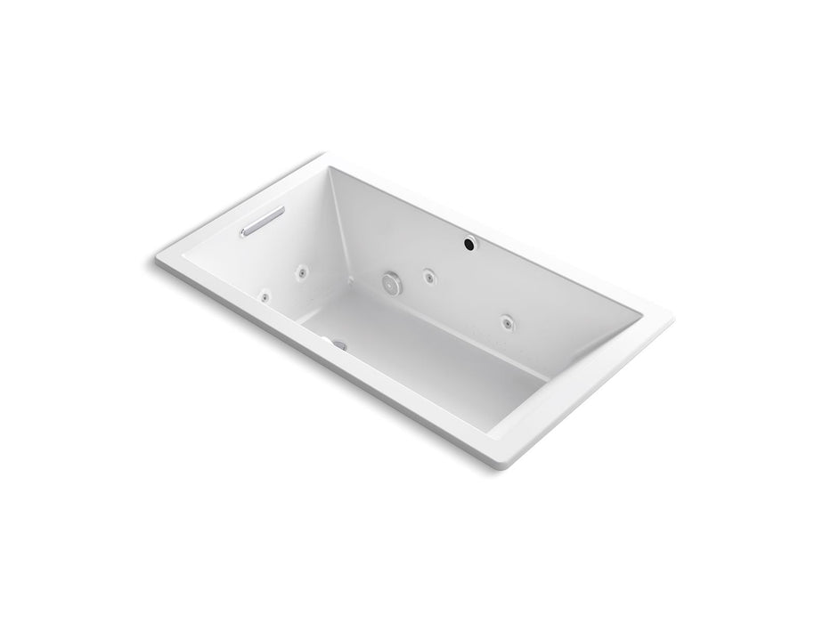KOHLER K-1173-XHGH Underscore 66" x 36" drop-in Heated BubbleMassage air bath with whirlpool