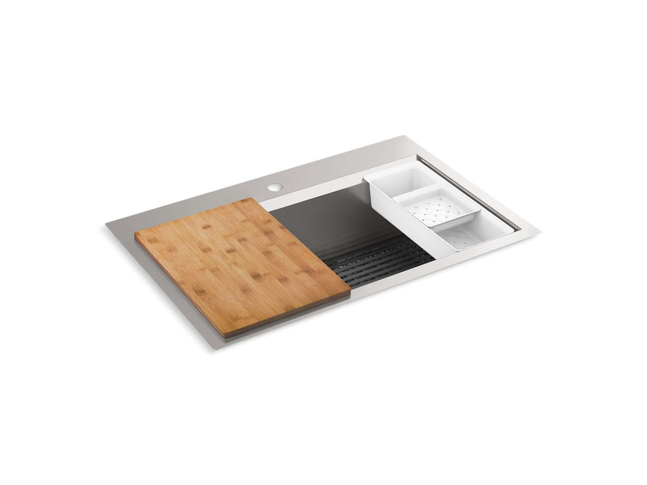 KOHLER K-80084-1PC Task 33" top-/undermount single-bowl workstation kitchen sink