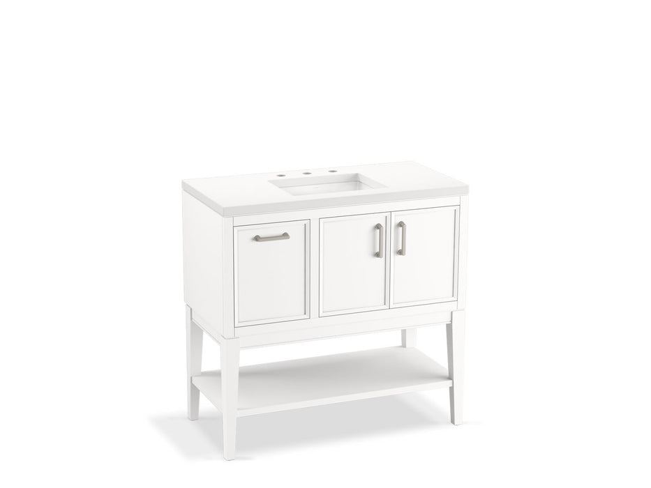KOHLER K-33579-ASB Winnow 36" bathroom vanity cabinet with sink and quartz top
