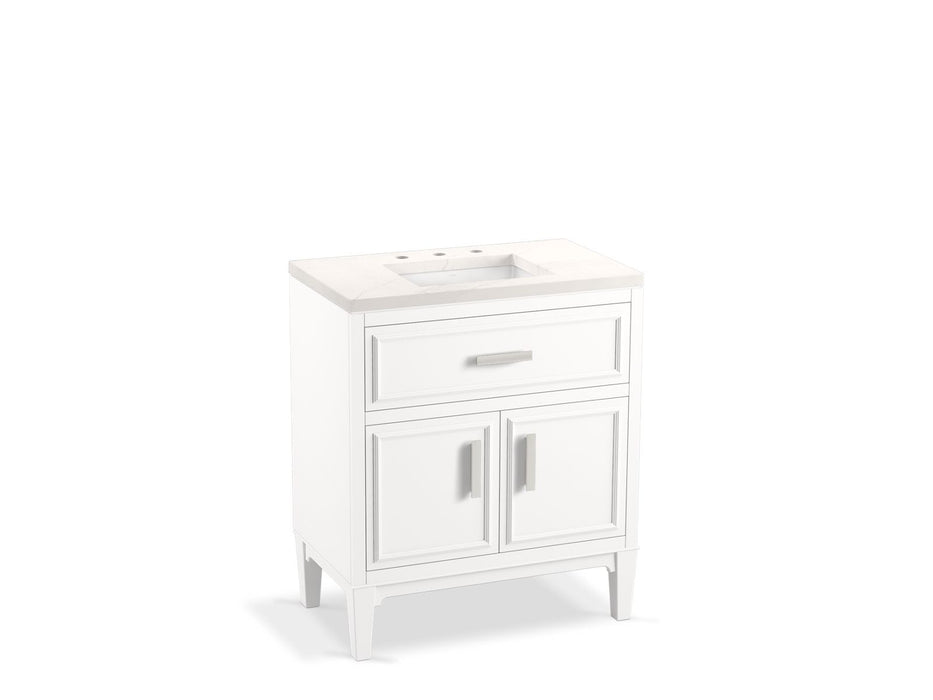 KOHLER K-33544-ASB Southerk 30" bathroom vanity cabinet with sink and quartz top