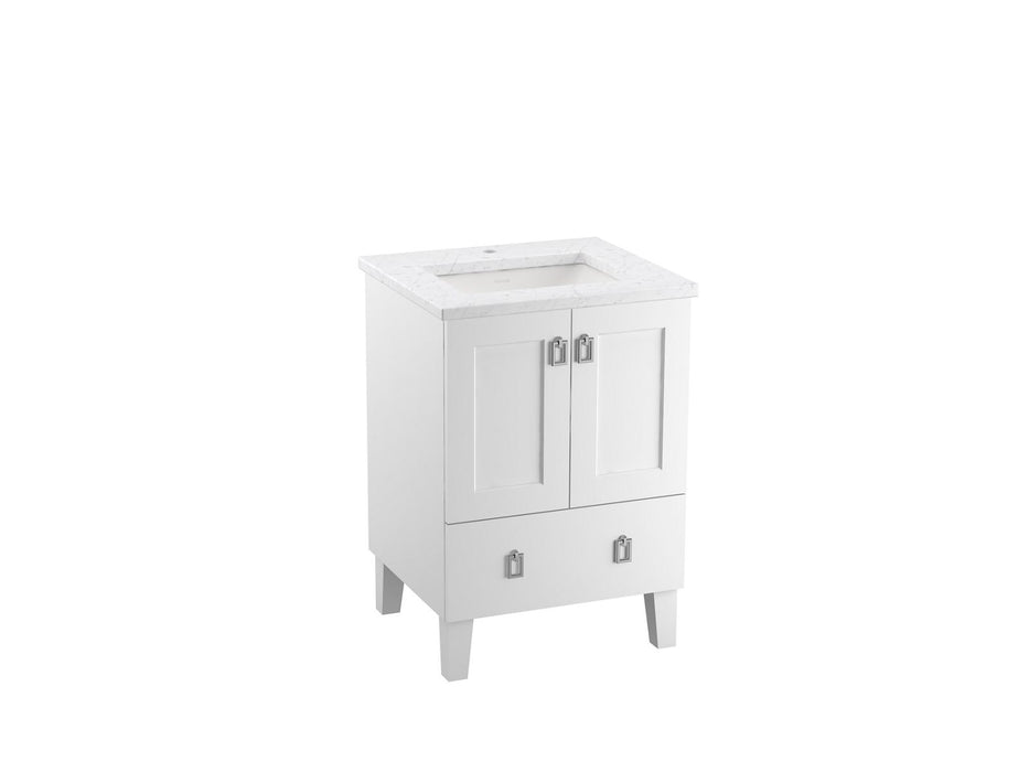 KOHLER Poplin 24" bathroom vanity cabinet with sink and quartz top