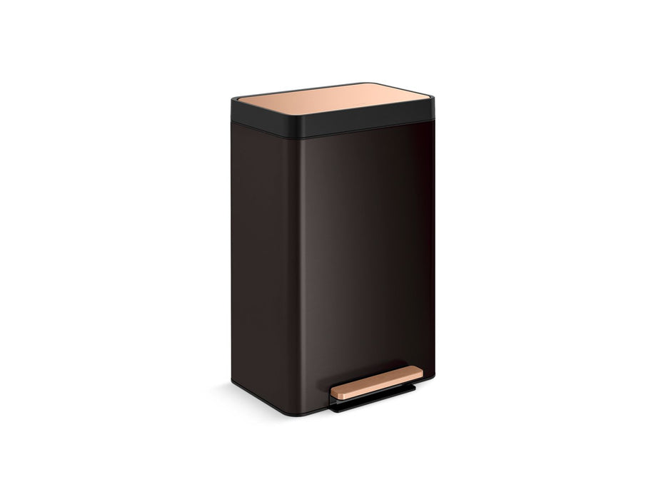 KOHLER K-20940 13-gallon stainless steel step trash can