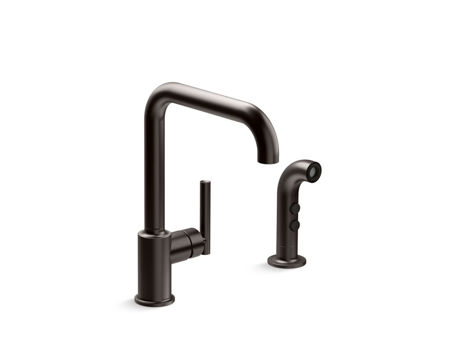KOHLER Purist Single-handle kitchen sink faucet with side sprayer