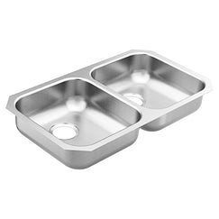 Moen GS18215 31.75 X 18.25 Stainless Steel 18 Gauge Double Bowl Sink