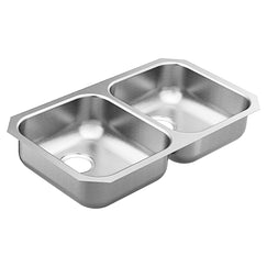 Moen GS20214 31.75 X 18.25 Steel 20 Gauge Double Bowl Sink