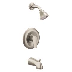 Moen T2803EPBN Method Single Handle Posi-Temp Pressure Balanced Tub and Shower with Eco-Performance Shower Head in Brushed Nickel