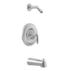 Moen T62133NH Eva Posi-Temp Pressure Balanced Tub and Shower Trim and Tub Spout in Chrome