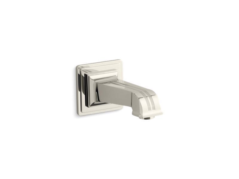 KOHLER 13139-B-SN Pinstripe Wall-Mount 6-7/8" Non-Diverter Bath Spout in Vibrant Polished Nickel