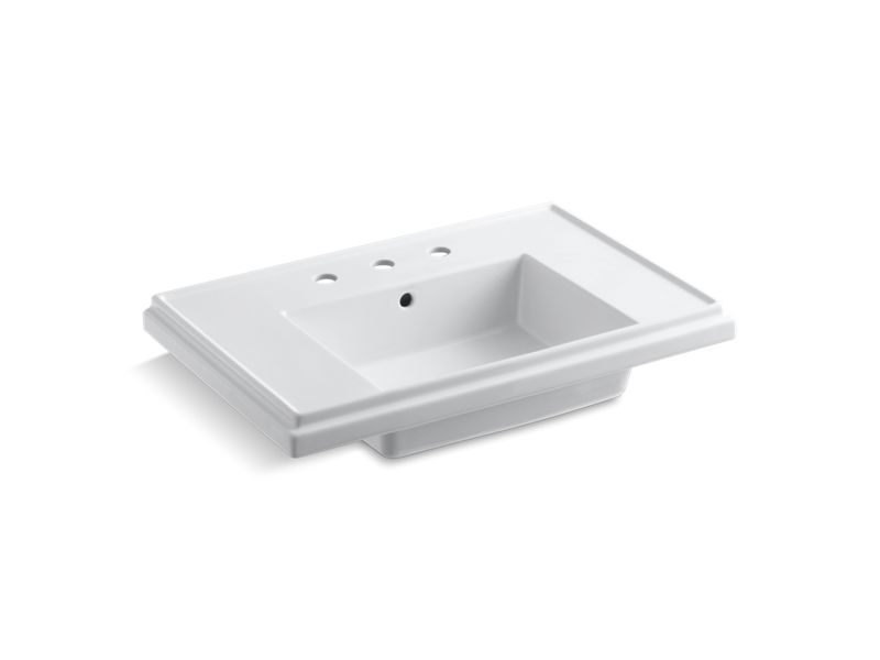 KOHLER K-2758-8-0 Tresham 30" pedestal bathroom sink basin with 8" widespread faucet holes