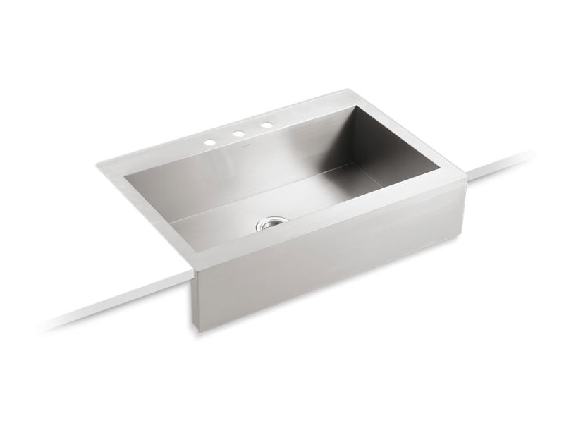 KOHLER K-3942-3 Vault 35-3/4" top-mount single-bowl farmhouse kitchen sink