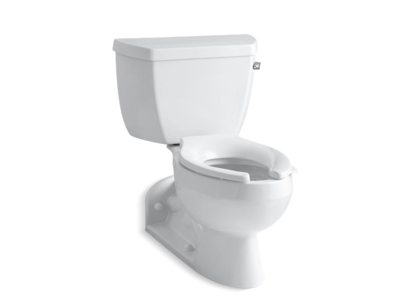 KOHLER 3652-RA-0 Barrington Two-Piece Elongated 1.0 Gpm Toilet With Pressure Lite(R) Flushing Technology And Right-Hand Trip Lever in White