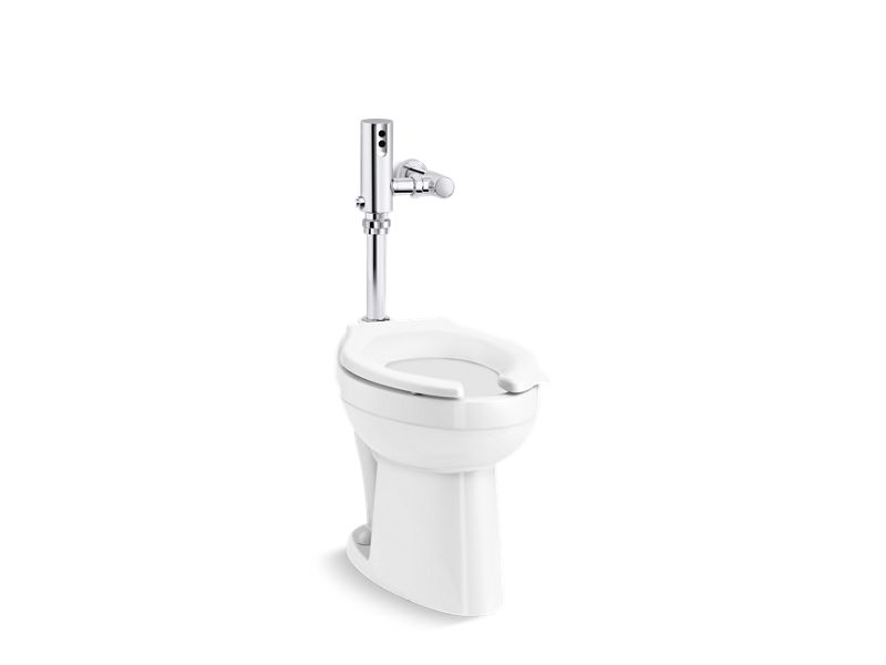 KOHLER K-PR96057-T4DS Highcliff Ultra Antimicrobial toilet with Mach Tripoint touchless DC 1.28 gpf flushometer