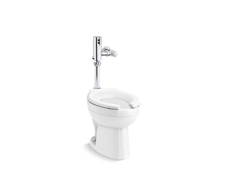 KOHLER K-PR96053-T3DS Wellcomme Ultra Commercial antimicrobial toilet with Mach Tripoint touchless DC 1.0 gpf flushometer