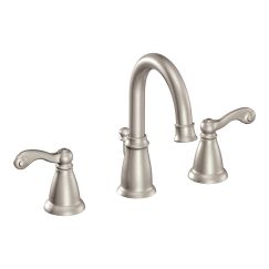 Moen WS84004 Traditional Two Handle High Arc Bathroom Faucet in Spot Resist Brushed Nickel