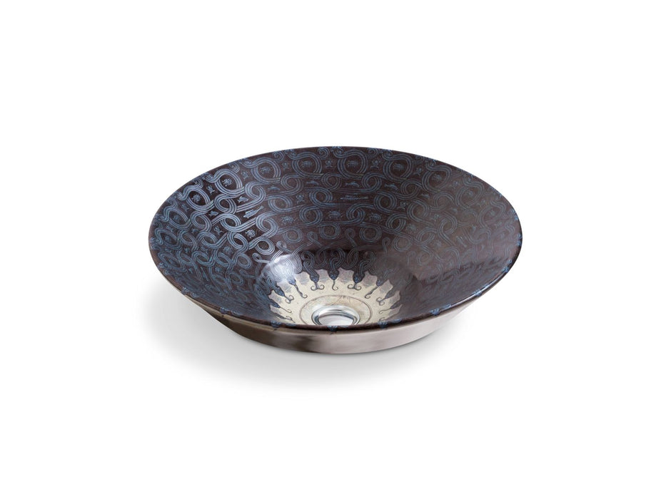 KOHLER K-14223-SP Serpentine Bronze Conical Bell 16-1/4" round vessel bathroom sink, no overflow