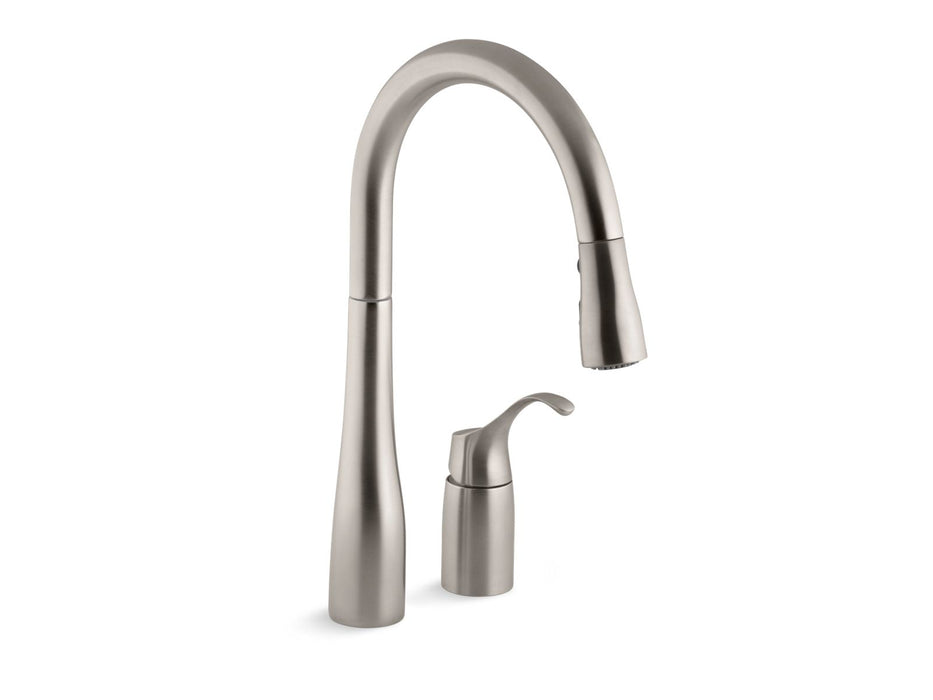 KOHLER K-647 Simplice Pull-down kitchen sink faucet with three-function sprayhead