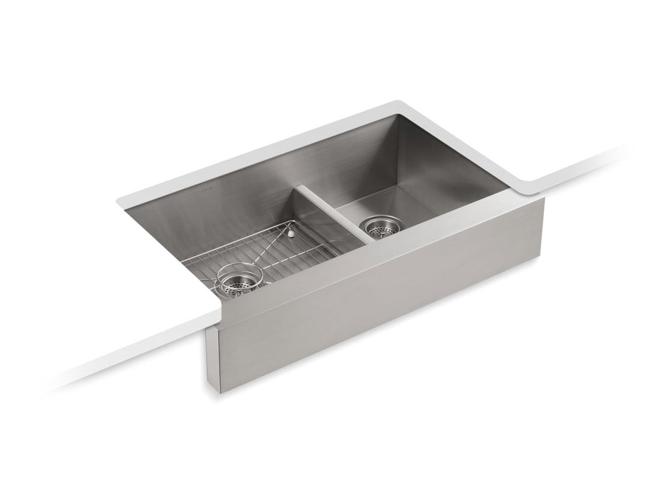 KOHLER K-3945 Vault Smart Divide 35-1/2" undermount double-bowl farmhouse kitchen sink