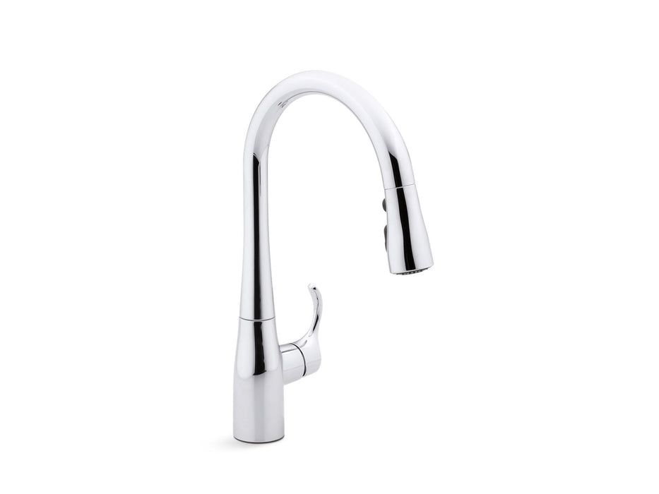 KOHLER K-597 Simplice Compact pull-down kitchen sink faucet with three-function sprayhead