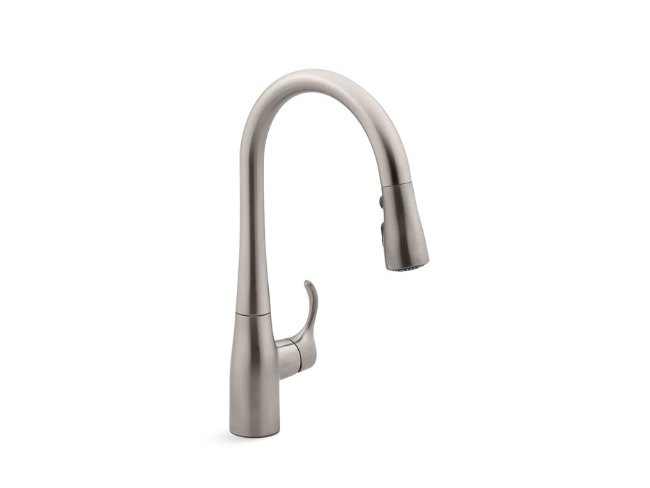 KOHLER K-597 Simplice Compact pull-down kitchen sink faucet with three-function sprayhead