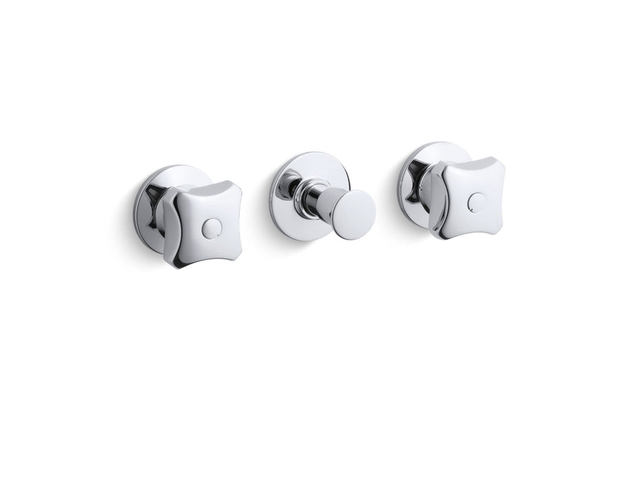 KOHLER K-T7751-2 Triton Wall-mount valve trim with push button diverter and standard handles, requires valve
