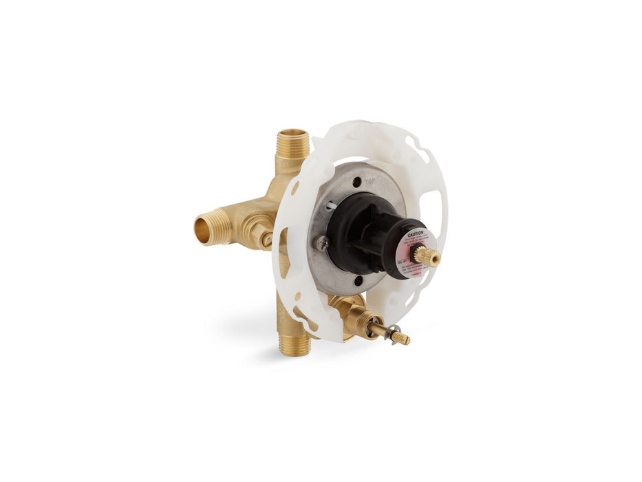 KOHLER K-11748-KS Rite-Temp 1/2" pressure-balancing valve with push-button diverter and screwdriver stops
