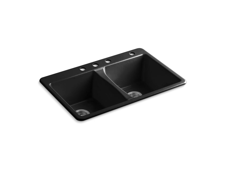 KOHLER Deerfield 33" top-mount double-bowl kitchen sink