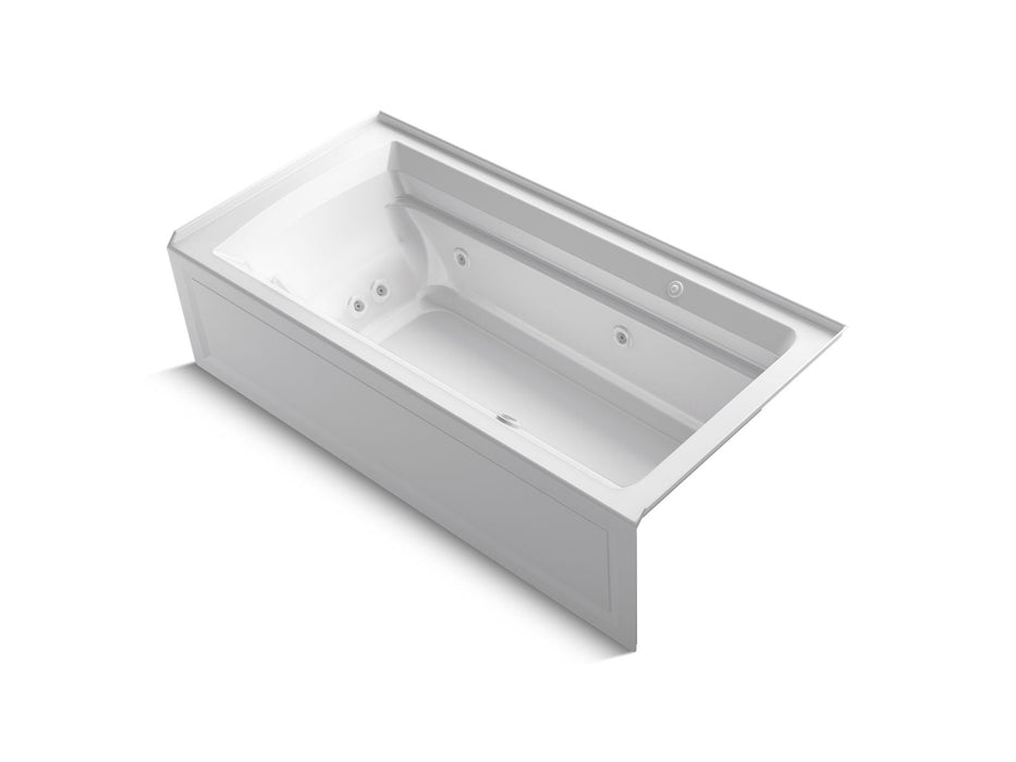 KOHLER K-1124-XGHRA Archer 72" x 36" alcove Heated BubbleMassage air bath and whirlpool, right drain
