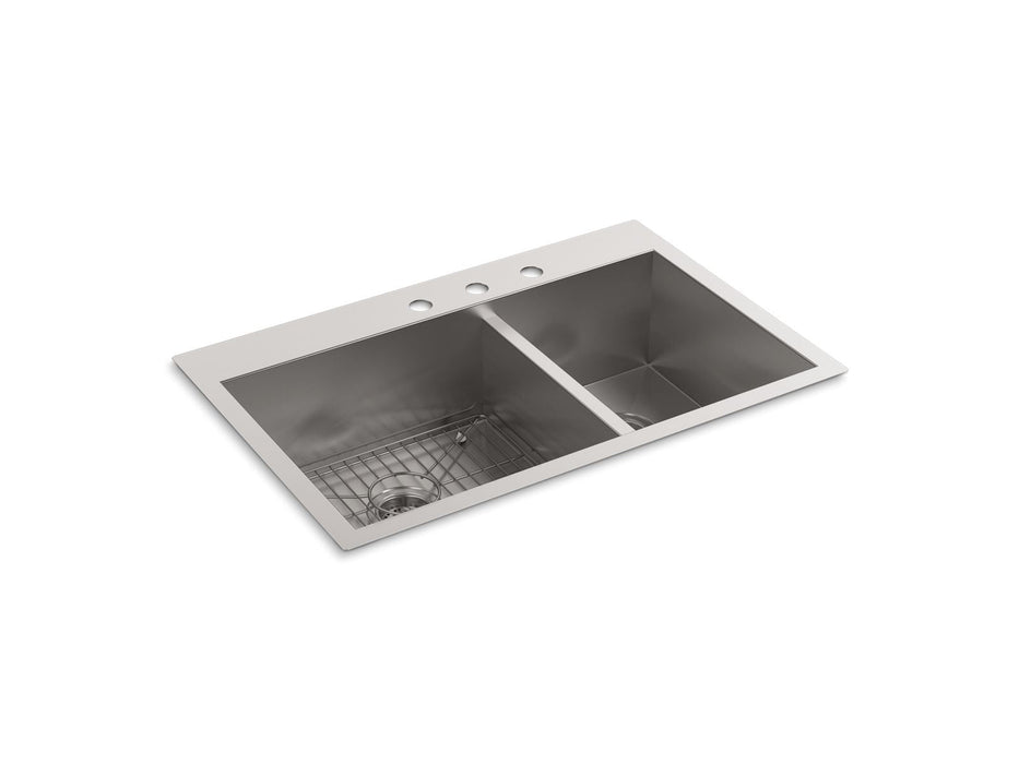 KOHLER K-3823-3 Vault 33" top-/undermount double-bowl kitchen sink