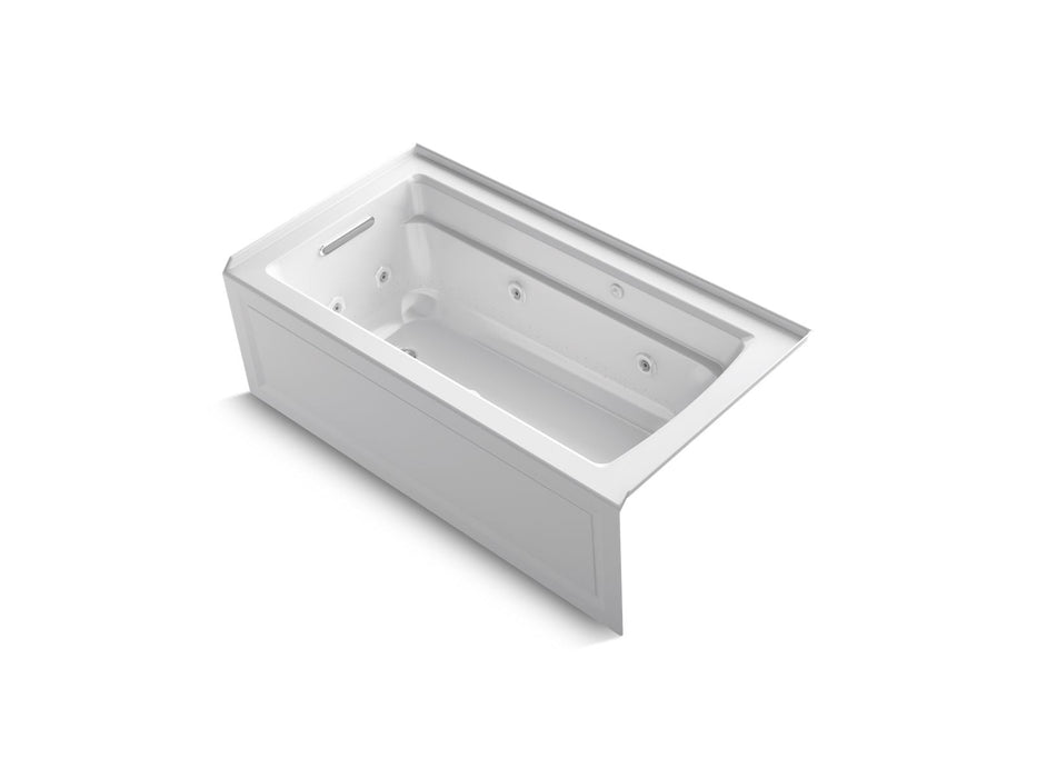 KOHLER K-1122-XGHRA Archer 60" x 32" alcove Heated BubbleMassage air bath and whirlpool, right drain