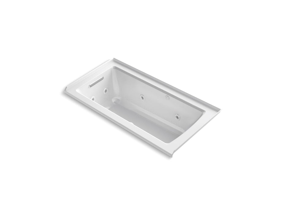 KOHLER K-1947-XHGHL Archer 60" x 30" alcove Heated BubbleMassage air bath and whirlpool, left drain