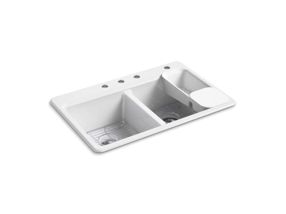 KOHLER K-8679-4A2 Riverby 33" top-mount double-bowl workstation kitchen sink