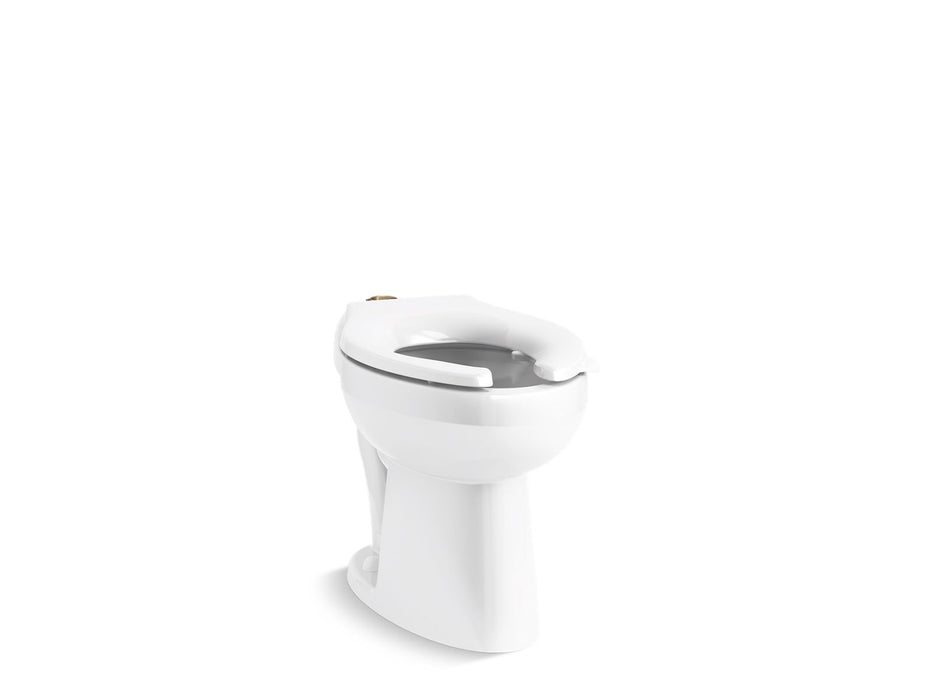 KOHLER K-96057-L Highcliff Ultra Floor-mount top spud flushometer bowl with bedpan lugs