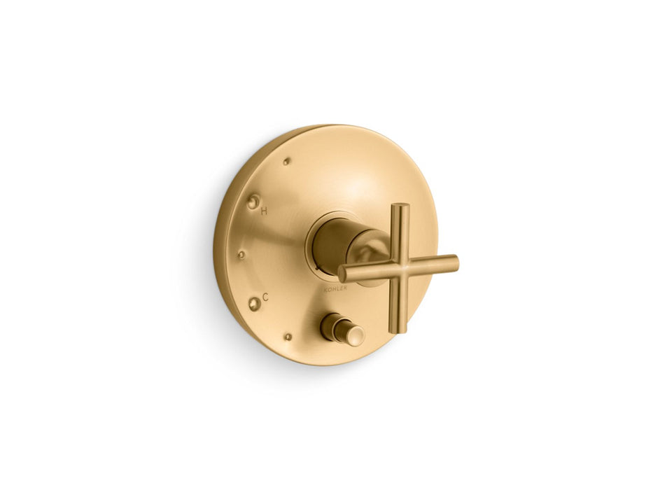 KOHLER K-T14501-3 Purist Rite-Temp valve trim with push-button diverter and cross handle