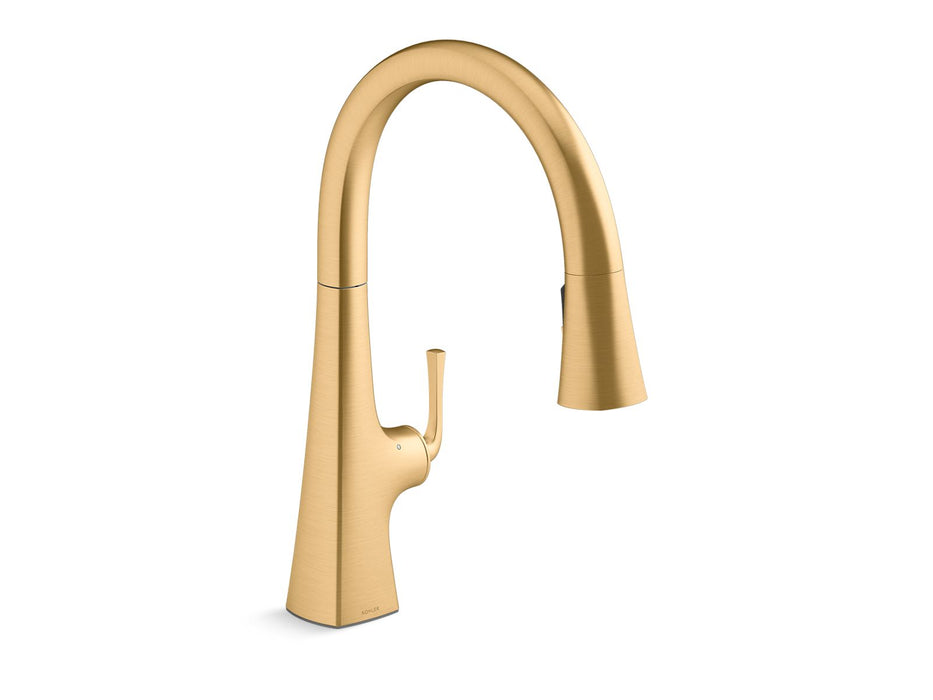 KOHLER K-22068-WB Graze Touchless pull-down kitchen sink faucet with KOHLER Konnect and three-function sprayhead