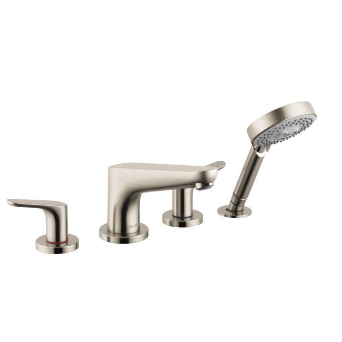 hansgrohe 04366820 Focus Widespread Roman Tub Filler Faucet with Hand Shower in Brushed Nickel