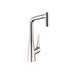 hansgrohe 04508000 Metris 2 Spray Prep Pull-Out Kitchen Faucet with Magnetic Docking & Locking Spray Diverter in Chrome