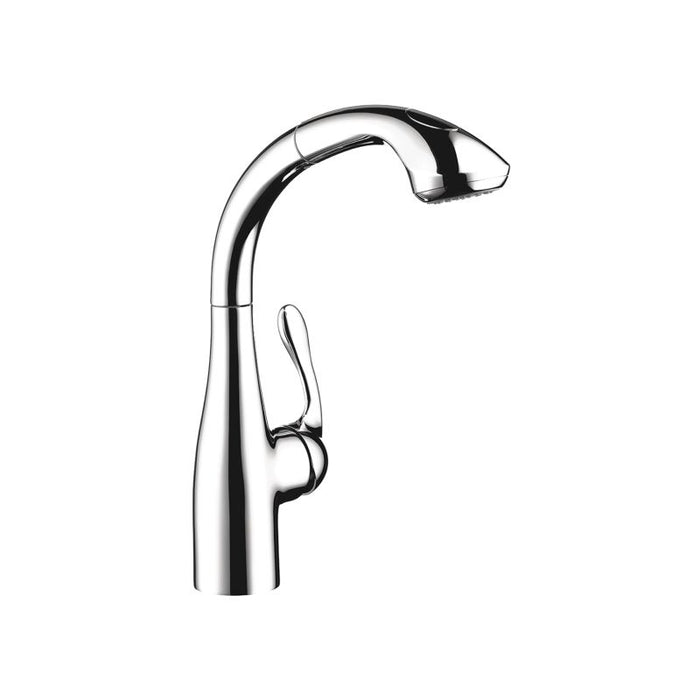 hansgrohe 06461000 Allegro E Single Handle Deck Mounted 2-Spray Semi-Arc Pull-Out Kitchen Faucet in Chrome